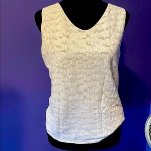 Armani Collezioni textured white sleeveless shirt size 10